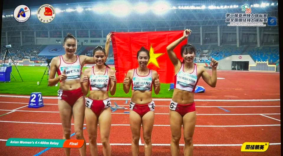 Điền kinh Việt Nam khẳng định vị thế với 2 Huy chương vàng tại giải vô địch tiếp sức châu Á 2026