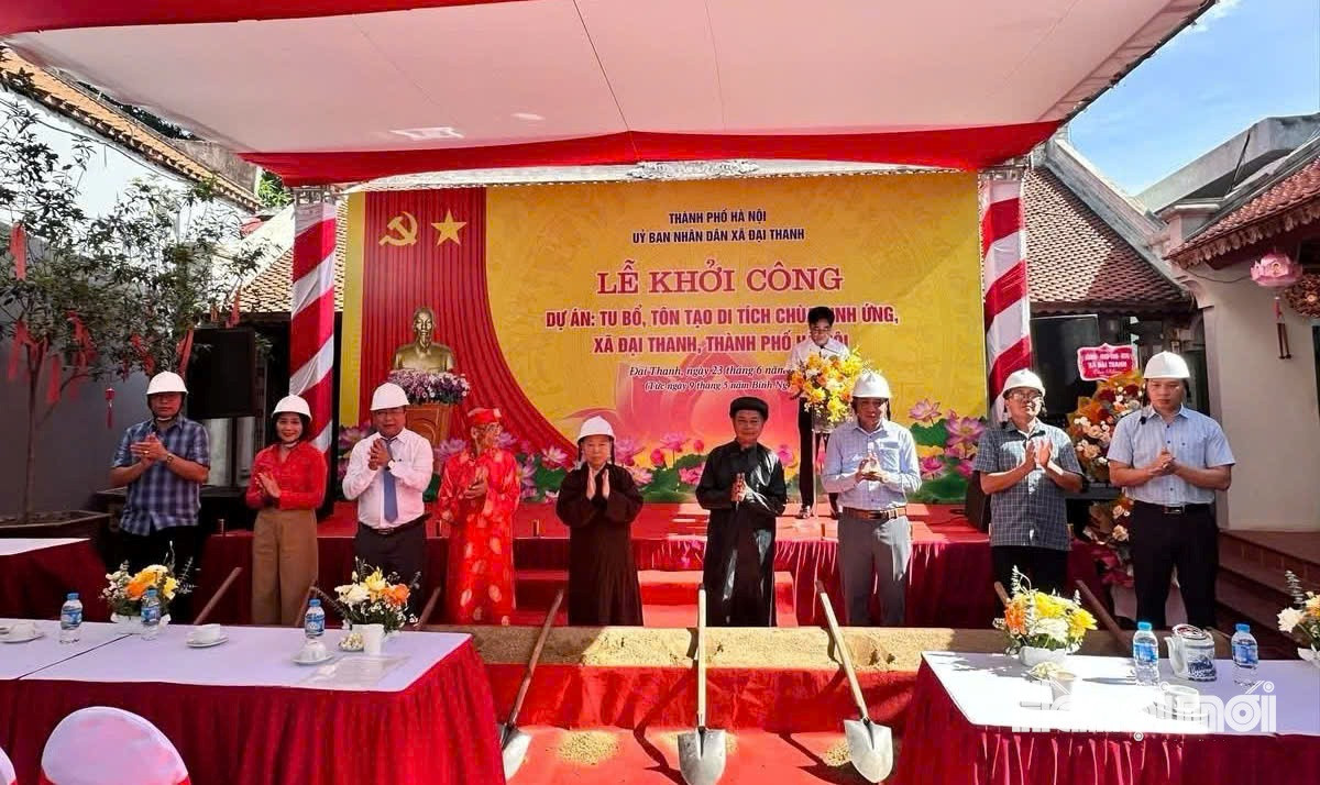Xã Đại Thanh khởi công dự án tu bổ, tôn tạo di tích Chùa Linh Ứng