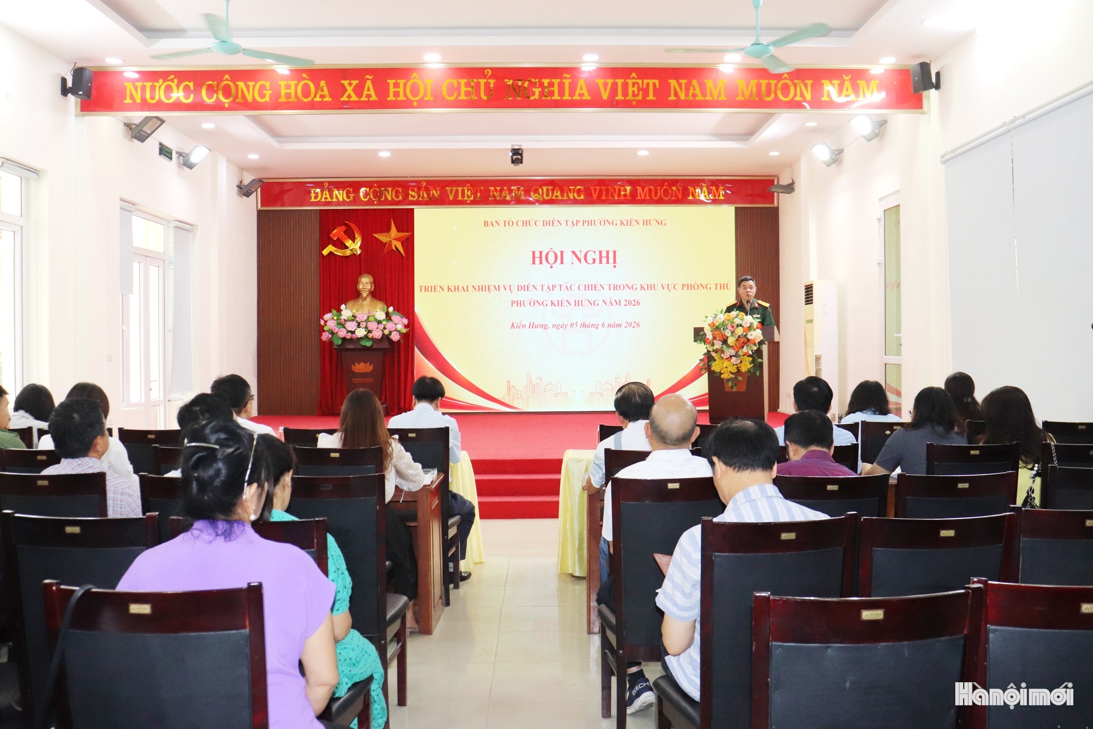 Phường Kiến Hưng chuẩn bị diễn tập khu vực phòng thủ năm 2026